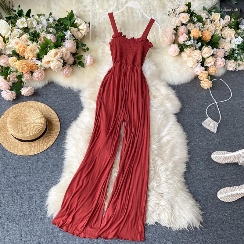 Women's Jumpsuits & Rompers 2022 Summer Fashion Sleeveless Elastic Corrugated High Waist Slimming Wide-Leg Overalls L703, Black
Women's Jumpsuits & Rompers 2022 Summer Fashion Sleeveless Elastic Corrugated High Waist Slimming Wide-Leg Overalls L703, Black