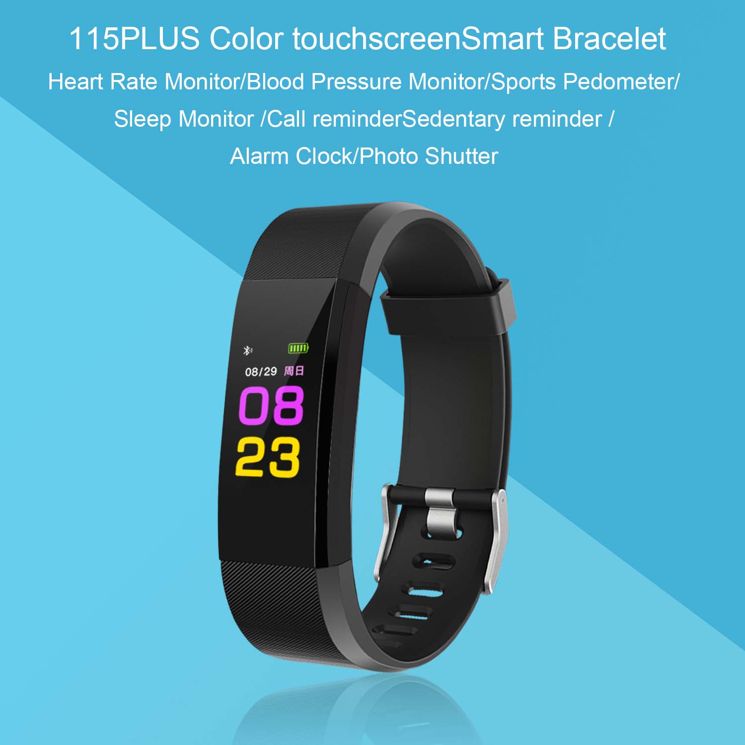 Heart Rate Fit Bit Wristbands 115plus Smartwatch Smart Band 115 Plus TFT Color Screen Watch Bracelet 115 Plus6092552