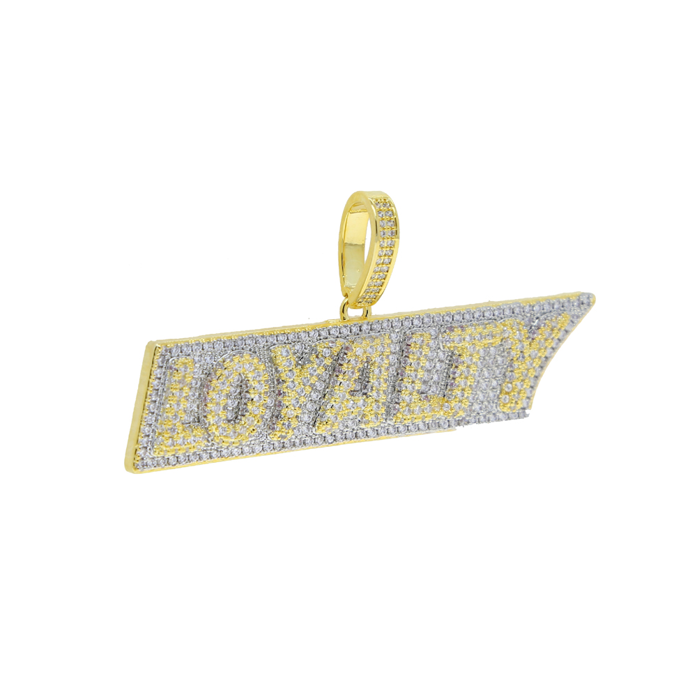 Full Iced Out Bling Pendant 5A Cubic Zirconia CZ Initial Letter Loyalty Charm Necklace Personalized Hip Hop Men Boy Rock Jewelry