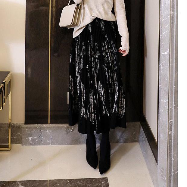 Skirts Women 2022 Spring Summer Midi Long Knit Pleated Skirt Female Thick Warm A Line Ladies Chic Sweater Femme F378, Black
Skirts Women 2022 Spring Summer Midi Long Knit Pleated Skirt Female Thick Warm A Line Ladies Chic Sweater Femme F378, Black