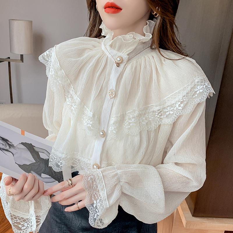 Women' Blouses & Shirts Solid Patchwork Elegant Blouse Women Spring Lace Designer Chiffon Bouse Female Office Lady Casual French Korean Top, Black
Women' Blouses & Shirts Solid Patchwork Elegant Blouse Women Spring Lace Designer Chiffon Bouse Female Office Lady Casual French Korean Top, Black