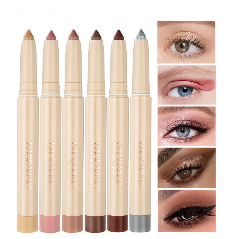 Handaiyan Cream Eyeshadow Stick Lying Silkworm Eyeshadows Pen Eyeliner Pencil Double Use Waterproof High Pigment Easy to Wear X250815