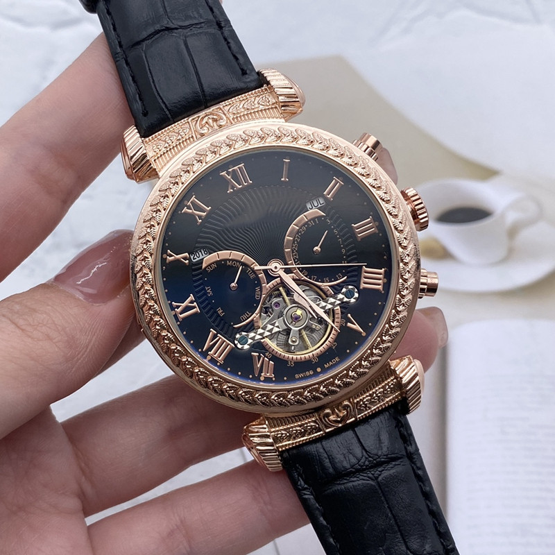 2023 Five stitches series tourbillon automatic mechanical watch 41 mm diameter high quality Top luxury brand leather strap fashion carving flower shell cover
2023 Five stitches series tourbillon automatic mechanical watch 41 mm diameter high quality Top luxury brand leather strap fashion carving flower shell cover