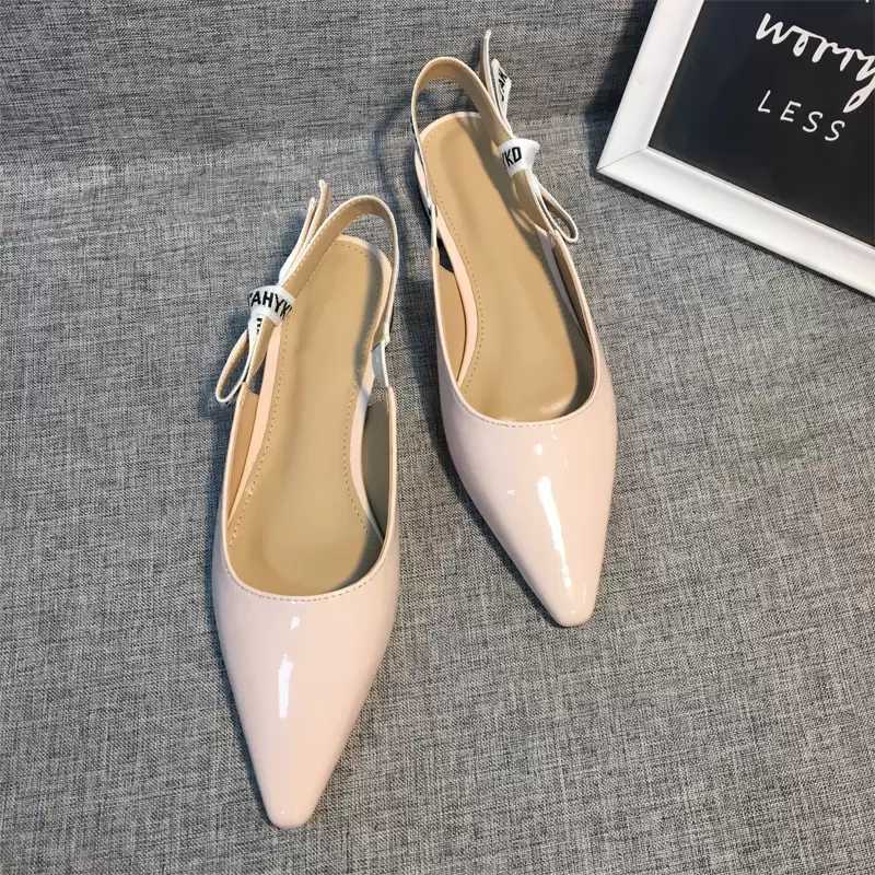 2022 Nouveau point de brevet de mode Toe Sandales d'￩t￩ Femmes tricot￩es Slingback Low Heel Chaussures Ribbon Bown Bow Pumps d'automne 234T