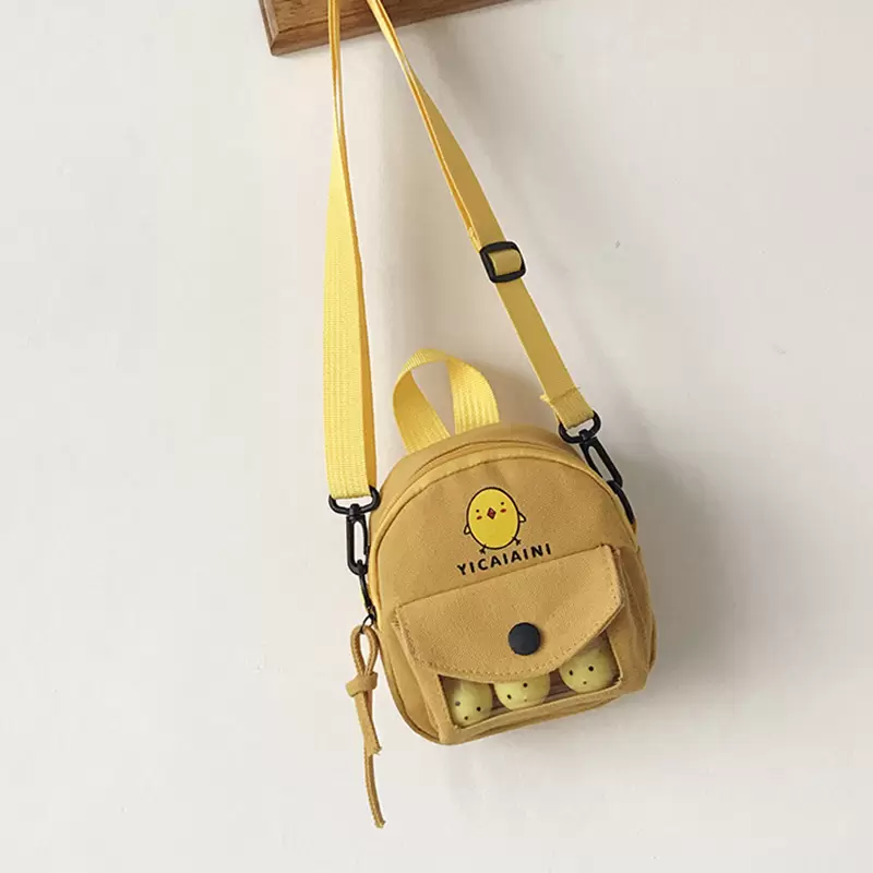 Canvas Small Kawaii Handbags Transparent Shoulder Bags Student Girls Cute Messenger Bag Female PVC Cartoon Pack School Bag