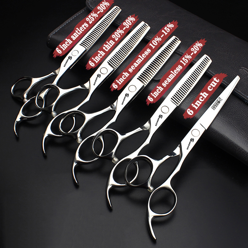 Professional haircut barbershop scissors 7/6/5.5 inch salon Japan hair cutting thinning shears berber makas 220317