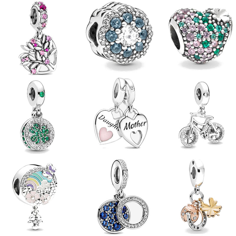 Fit S925 Snake Charm Bracelet 925 Sterling Silver Clover Butterfly Flower DIY Fine Beads Jewelry Accessories