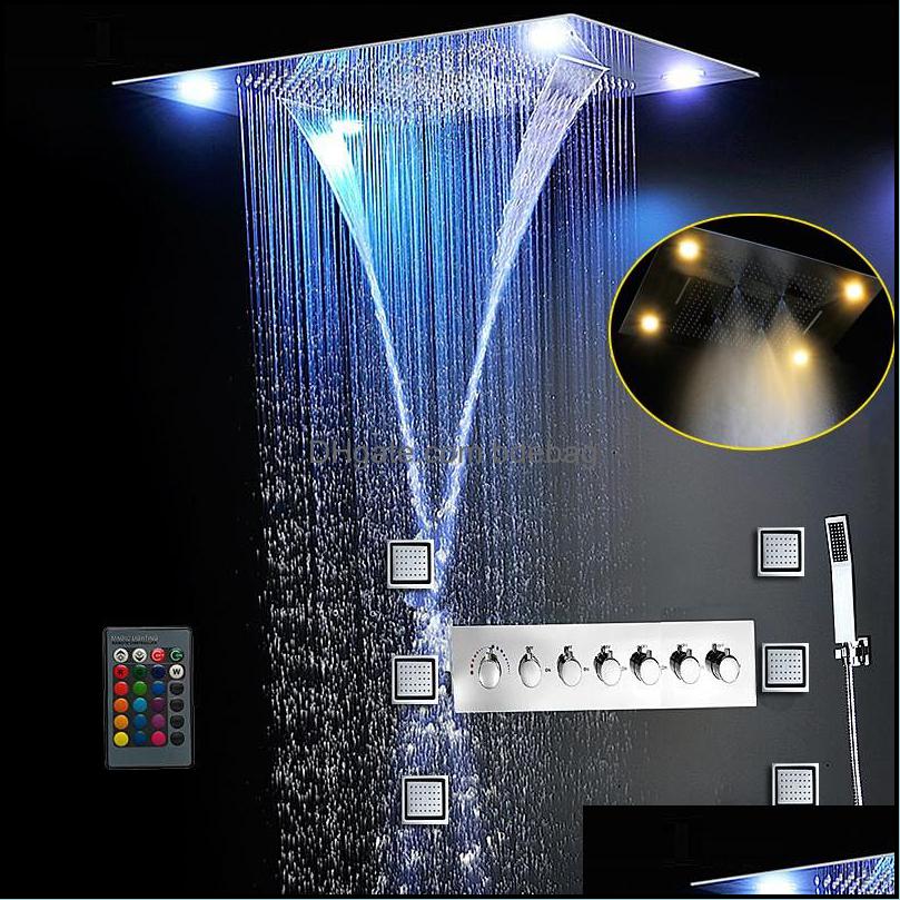 Most Complete Shower Set 6 Functions Luxurious Bath System Large Waterfall Dual Rain Misty Concealed Ceiling Showerhead Mas Drop Delivery 20
Most Complete Shower Set 6 Functions Luxurious Bath System Large Waterfall Dual Rain Misty Concealed Ceiling Showerhead Mas Drop Delivery 20