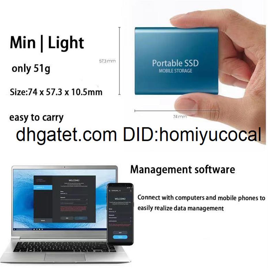 External Hard Drives 8TB High Quality Mobile Disk Type C USB 30 Portable SSD Shockproof Aluminum Solid State Notebook 500GB 1TB 2