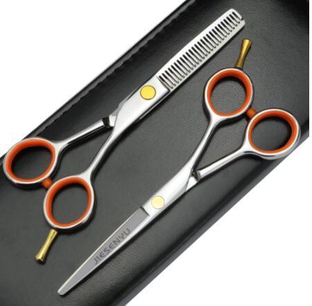 Japan 440c4 inch / 5 5.5 black hairdressing scissors hair barber Cutting professional 220317