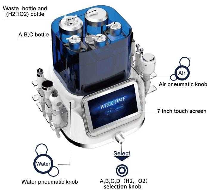 6 In 1 Water Oxygen Jet Microdermabrasion Aqua Peeling Hydra Beauty Facial Deep Cleansing Machine Professional Hydro Dermabrasion Skin Peel