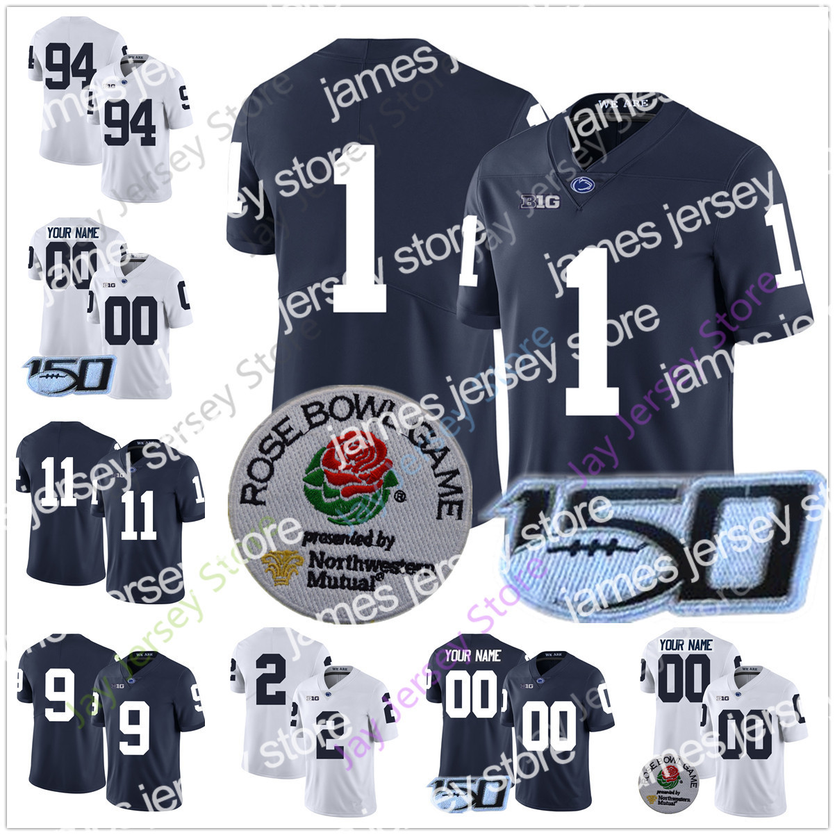 New Custom Penn State Nittany Lions Football Jerseys College Sean Clifford Journey Devyn Ford KJ Hamler Jahan Dotson Saquon Barkley