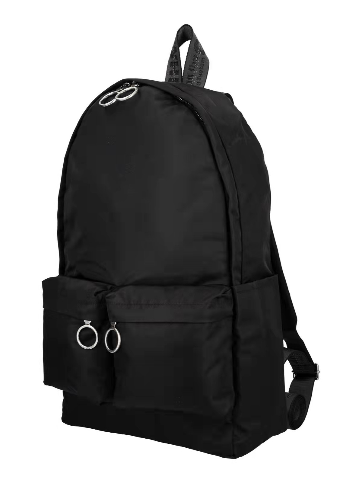Men School Bags Backpack grey straps canvas belt black Computer package Hip hop multi purpose