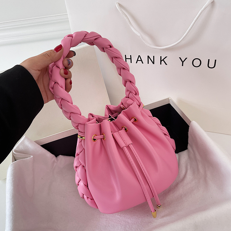 Hit Summer Small PU Leather Crossbody Bucket Bags with Rope Handle Women's Designer Handbag Luxury Brand Shoulder Side Bag 220616, Pink
Hit Summer Small PU Leather Crossbody Bucket Bags with Rope Handle Women's Designer Handbag Luxury Brand Shoulder Side Bag 220616, Pink