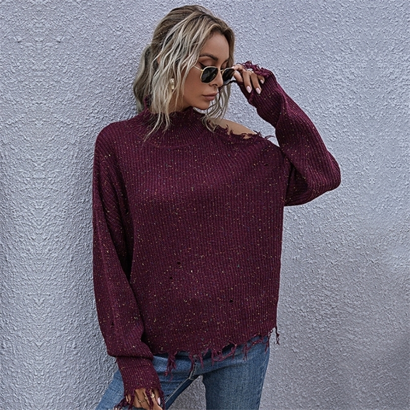 Ripped Black Sweaters Off-shoulder Batwing Sleeve Knitted Hole Pullovers Turtleneck Clothes For Women Fashion Jumpers 201203, Beige sweater
Ripped Black Sweaters Off-shoulder Batwing Sleeve Knitted Hole Pullovers Turtleneck Clothes For Women Fashion Jumpers 201203, Beige sweater