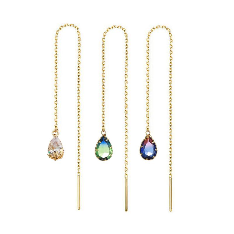 Dangle & Chandelier Stainless Steel Colorful Zircon Water Drop Long Chain Earrings For Women Girls Linear Crystal Threader JewelryDangle
Dangle & Chandelier Stainless Steel Colorful Zircon Water Drop Long Chain Earrings For Women Girls Linear Crystal Threader JewelryDangle