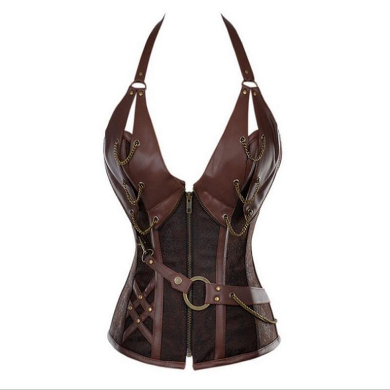 Women' Shapers 2022 Sexy Lingerie Women Brown Black Leather Lace Up Steampunk Dominatrix Corset Dress Lady PVC Waist Gothic Bustier Top
Women' Shapers 2022 Sexy Lingerie Women Brown Black Leather Lace Up Steampunk Dominatrix Corset Dress Lady PVC Waist Gothic Bustier Top