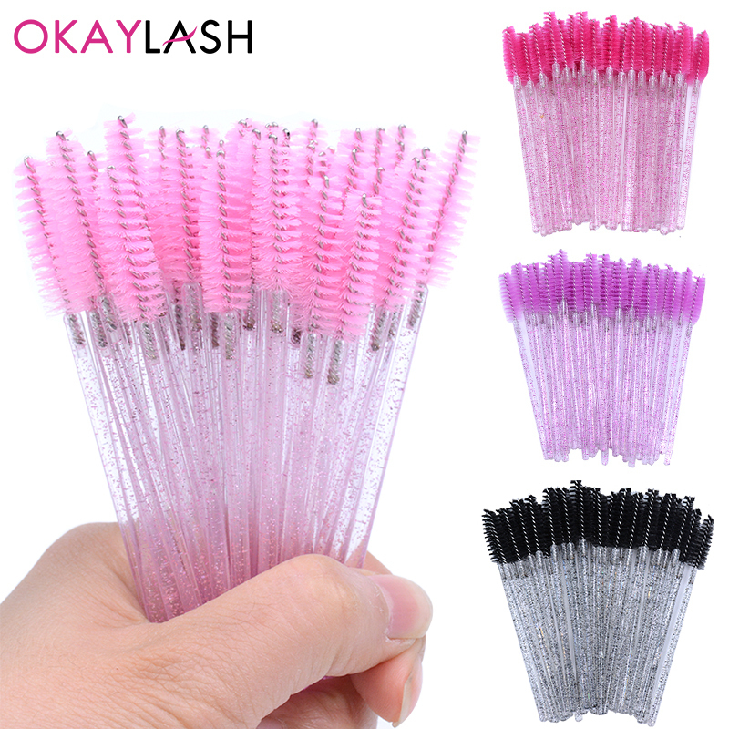 OKAYLASH 50Pcs Disposable Micro Glitter Eyelash Mascara Wands Mini Crystal Eye Lashes Brush Comb Pink White Spoolies 220524
OKAYLASH 50Pcs Disposable Micro Glitter Eyelash Mascara Wands Mini Crystal Eye Lashes Brush Comb Pink White Spoolies 220524