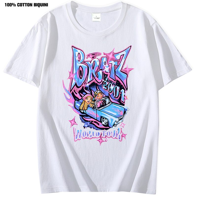 Bratz T Shirts Women Oversized Tshirt Aesthetic Harajuku Y2k Tops Men Streetwear Black Casual 100% Cotton Short Sleeve Tshirt 220526