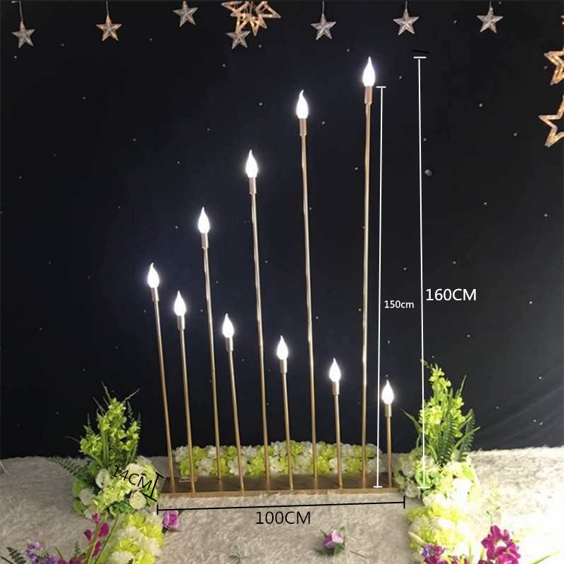 4pcs Metal Candelabra Candle Holders Electric Wedding Table Centerpiece Road Lead Candelabrum For Home Decor XJ260305