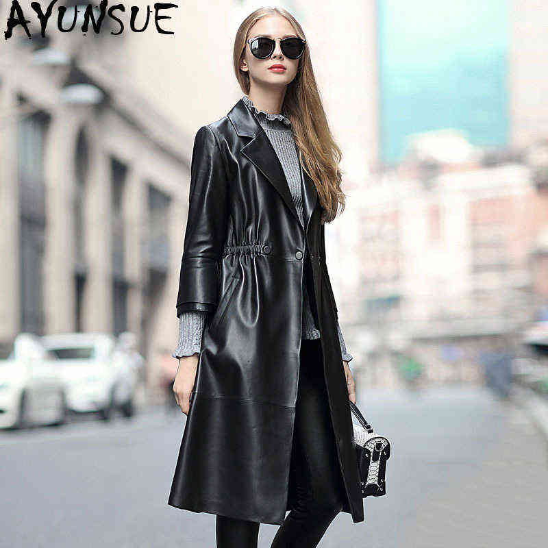 Ayunsue Genuine Leather Jacket Women Long 100 Sheepskin Jacket Slim Genuine Leather Jackets Windjacket Kurtki Damskie F17BM17010 J220727, Black
Ayunsue Genuine Leather Jacket Women Long 100 Sheepskin Jacket Slim Genuine Leather Jackets Windjacket Kurtki Damskie F17BM17010 J220727, Black
