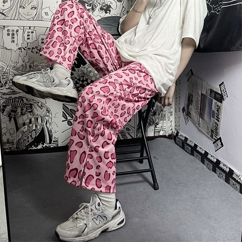 Womens pants Wide leg trousers summer street pink leopard print casual straight high waist slim tren y2k trouser suits harajuku 220811
Womens pants Wide leg trousers summer street pink leopard print casual straight high waist slim tren y2k trouser suits harajuku 220811