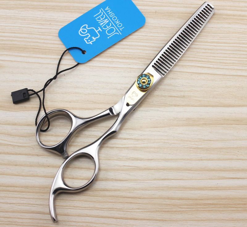 handle cutting/ thinning hair scissors with gemstone 6CR professional barber tool free shipping