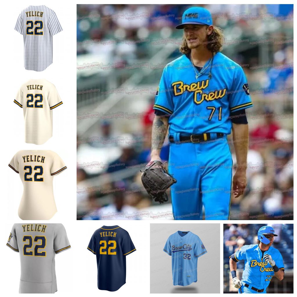 2022 City Connect Jersey Milwaukee 22 Christian Yelich Brewers 24 McCutchen 15 Tyrone Taylor 53 Brandon Woodruff 6 Lorenzo Cain Hoby Milner Devin Williams, Men´s grey
2022 City Connect Jersey Milwaukee 22 Christian Yelich Brewers 24 McCutchen 15 Tyrone Taylor 53 Brandon Woodruff 6 Lorenzo Cain Hoby Milner Devin Williams, Men´s grey
