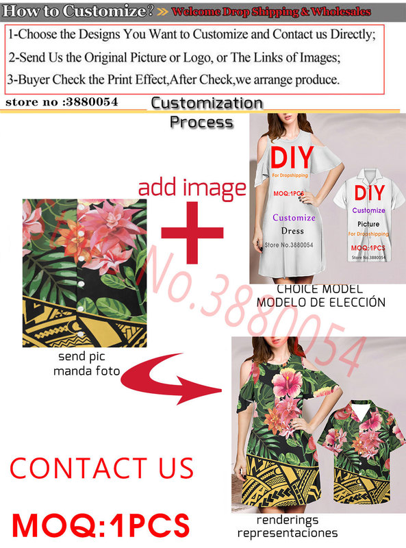Floral Dresses For Women Party Lady Off The Shoulder Ropa And Men Shirt 4XL Hibiscus Plumeria Clothes Vestidos Mujer Dropship 220627