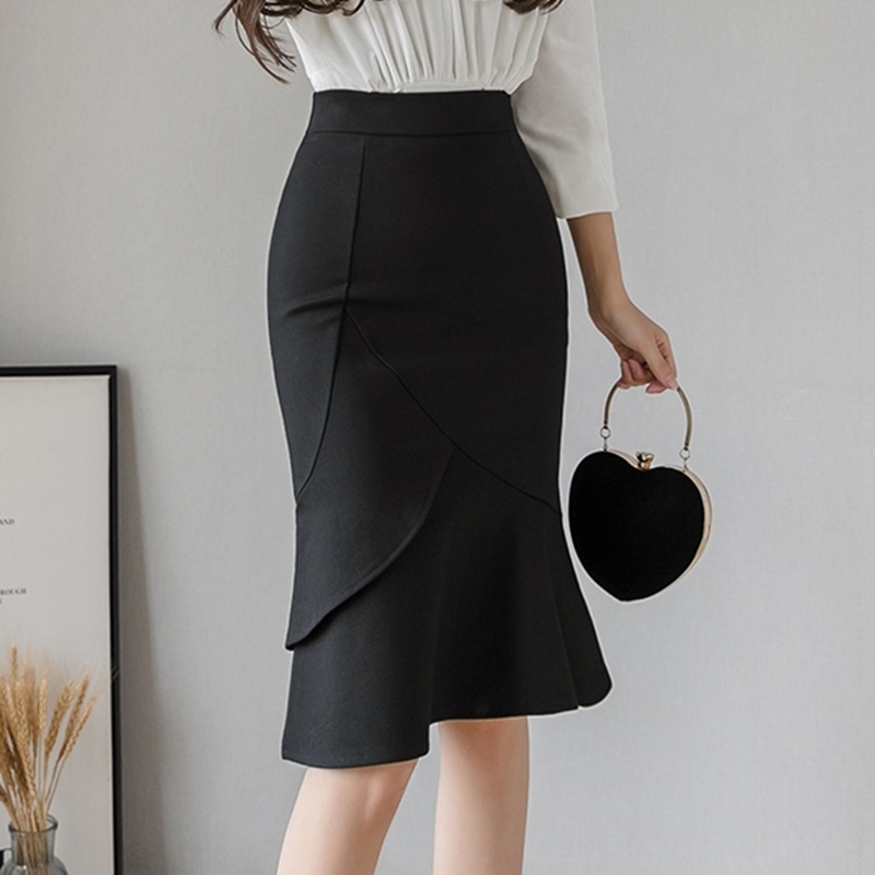 Elastic Plus Size Long Black Skirt Women Fashion High Waist Bodycon Bridal s Korean Elegant Skinny Corset Office 220322