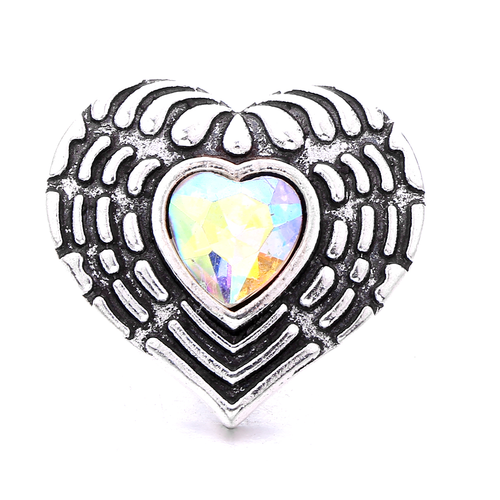 Metal Heart Shape Snap Button Clasps Jewelry findings 18mm Metal Snaps Buttons DIY earrings Necklace Bracelet jewelery