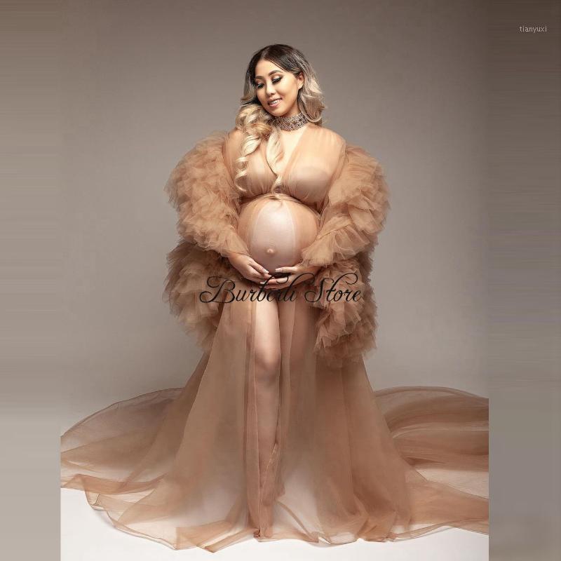 Casual Dresses Champagne Ruffles Tiered Tulle Women Maternity For Poshoot Puff Sleeves Sexy See Thru Long Robe Bridal Dress, Green
Casual Dresses Champagne Ruffles Tiered Tulle Women Maternity For Poshoot Puff Sleeves Sexy See Thru Long Robe Bridal Dress, Green