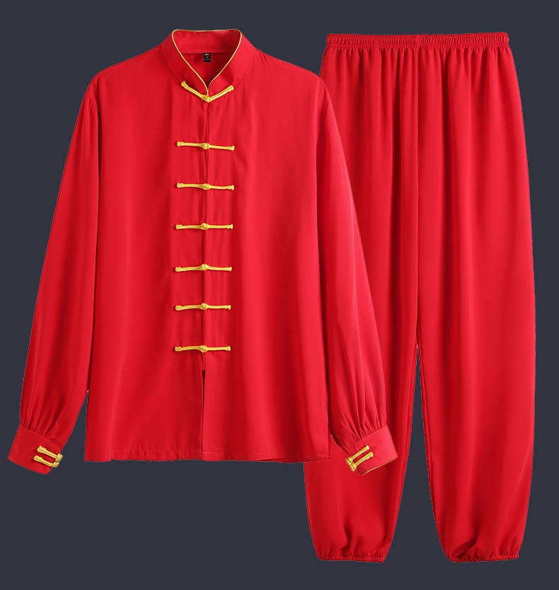 Men's Tracksuits Cotton Silk Taiji Clothes Women Spring Autumn Kungfu Uniform Men Martial Arts Practice Taichi Performance Coat Pants