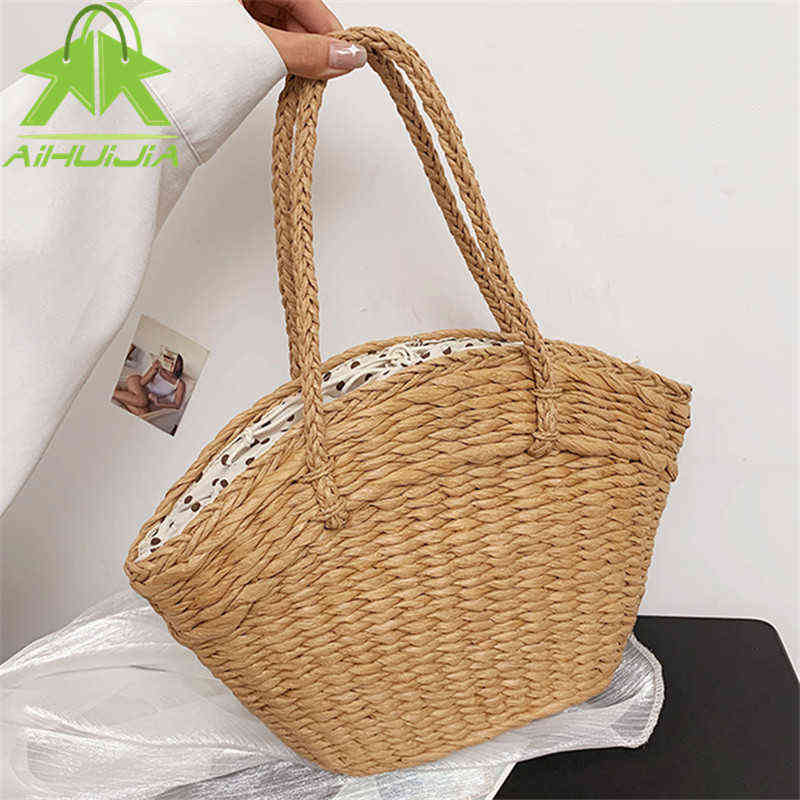 Shopping Bag Fashion Women Straw Large Bags Casual Beach Shoulder Bag Summer New Bohemia Handbags Handmade Basket Storage Shopping Bag 220323, Beige
Shopping Bag Fashion Women Straw Large Bags Casual Beach Shoulder Bag Summer New Bohemia Handbags Handmade Basket Storage Shopping Bag 220323, Beige