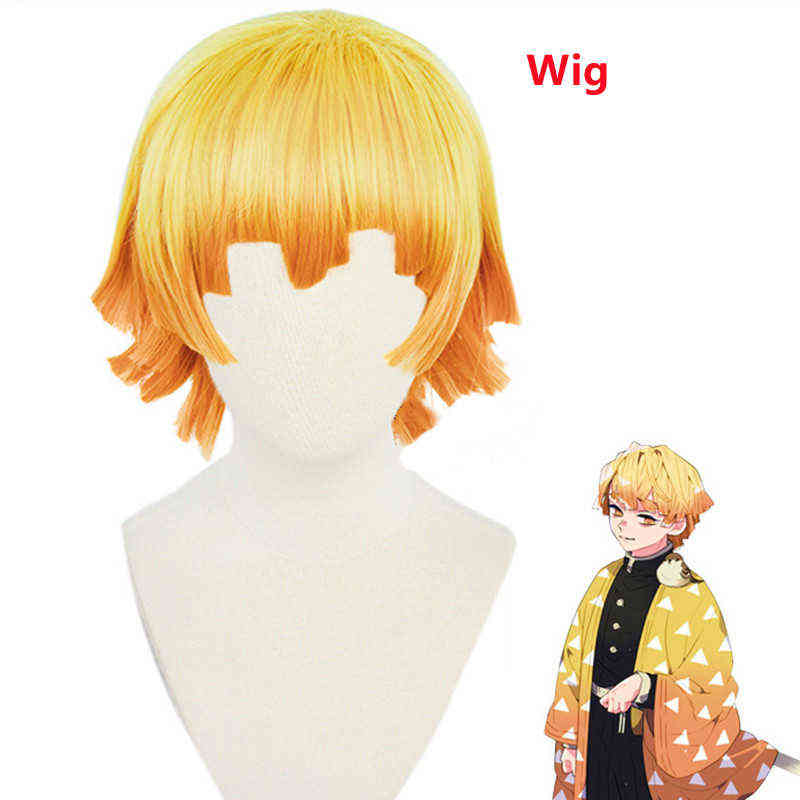 Anime Demon Slayer Kimetsu no Yaiba Agatsuma Zenitsu Kimono Halloween Clothes Cosplay Costume AA220324