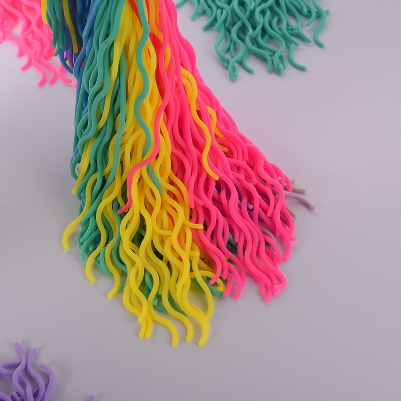 Fidget Toys New Hot Selling TPR Soft Glue Decompression Vent Decompression Noodles Elastic Pull Rope Spaghetti Factory Direct Sales