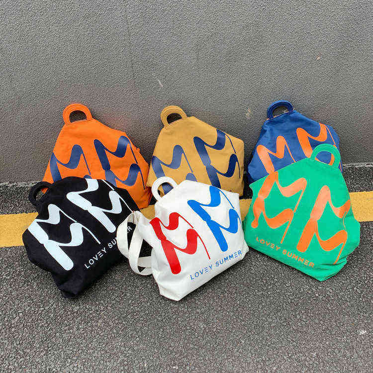 BAGS Printed Large Capacity Portable Messenger Canvas Japanese and Korean Literature and Art Single Shoulder Book 220516