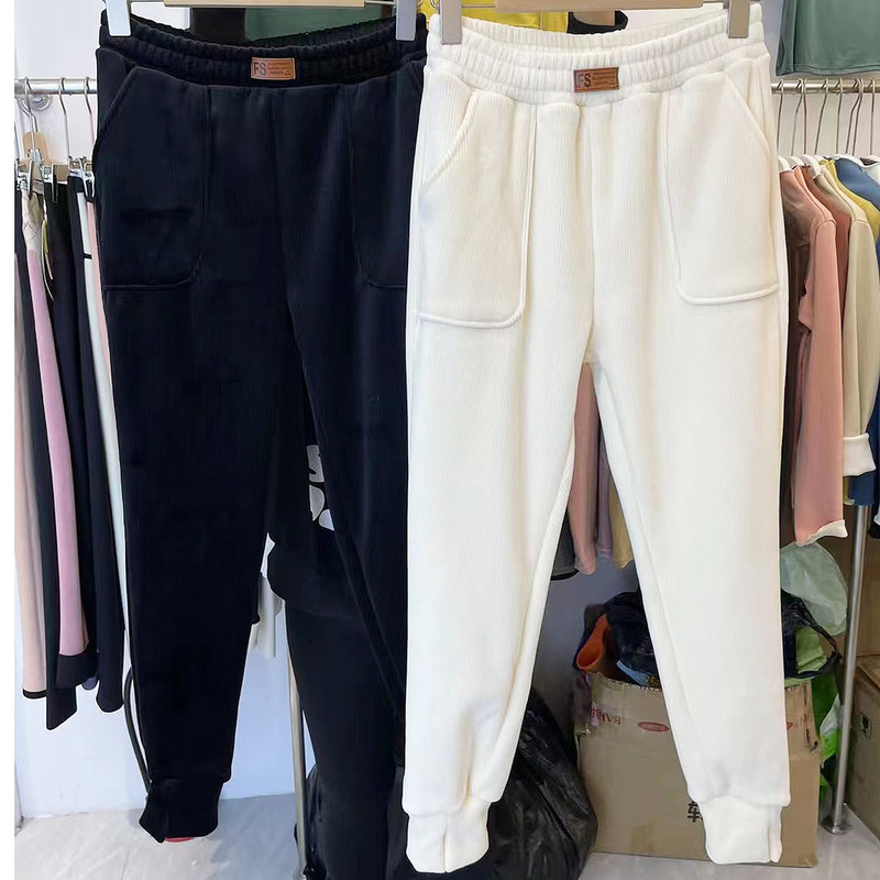 Fashion Women Trousers High Waist Corduroy Pants Oversize Flare Vintage Casual Velvet Warm Wide Leg Loose Pencil Basic 220325