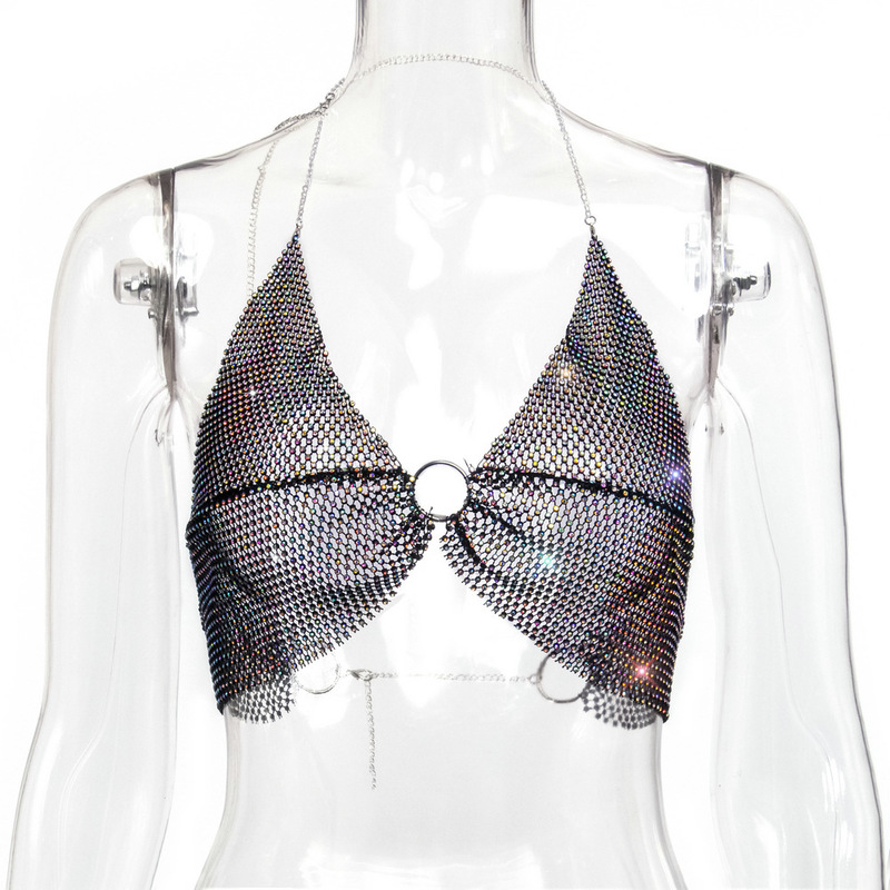 Sexy black White Summer crop top women festival Beach club outfits Party tank t shirt woman Halter s s y 220325