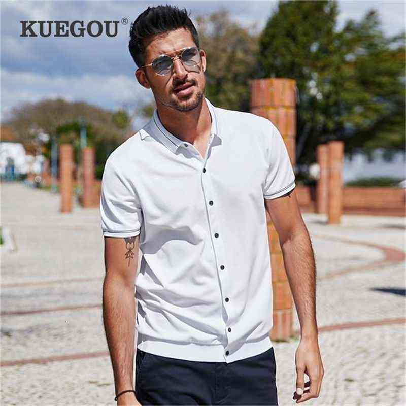 KUEGOU cotton cardigan polo shirt summer Men's poloshirt fashion extension men polo shirts short sleeves top plus size ZT-3391 220702, White
KUEGOU cotton cardigan polo shirt summer Men's poloshirt fashion extension men polo shirts short sleeves top plus size ZT-3391 220702, White