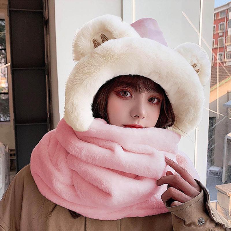 Berets 3 Piece Sets Women Winter Warm Kawaii Soft Hood Scarf Funny Pocket Hats Gloves Fashion Hooded Hat Glove Outfits, White
Berets 3 Piece Sets Women Winter Warm Kawaii Soft Hood Scarf Funny Pocket Hats Gloves Fashion Hooded Hat Glove Outfits, White