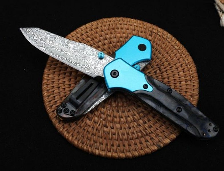 Butterfly BM945-221 Pocket Folding Knife Damascus Blade Aluminum Carbon Fiber Handle Tactical Hunting EDC Survival Tool Knives a4046