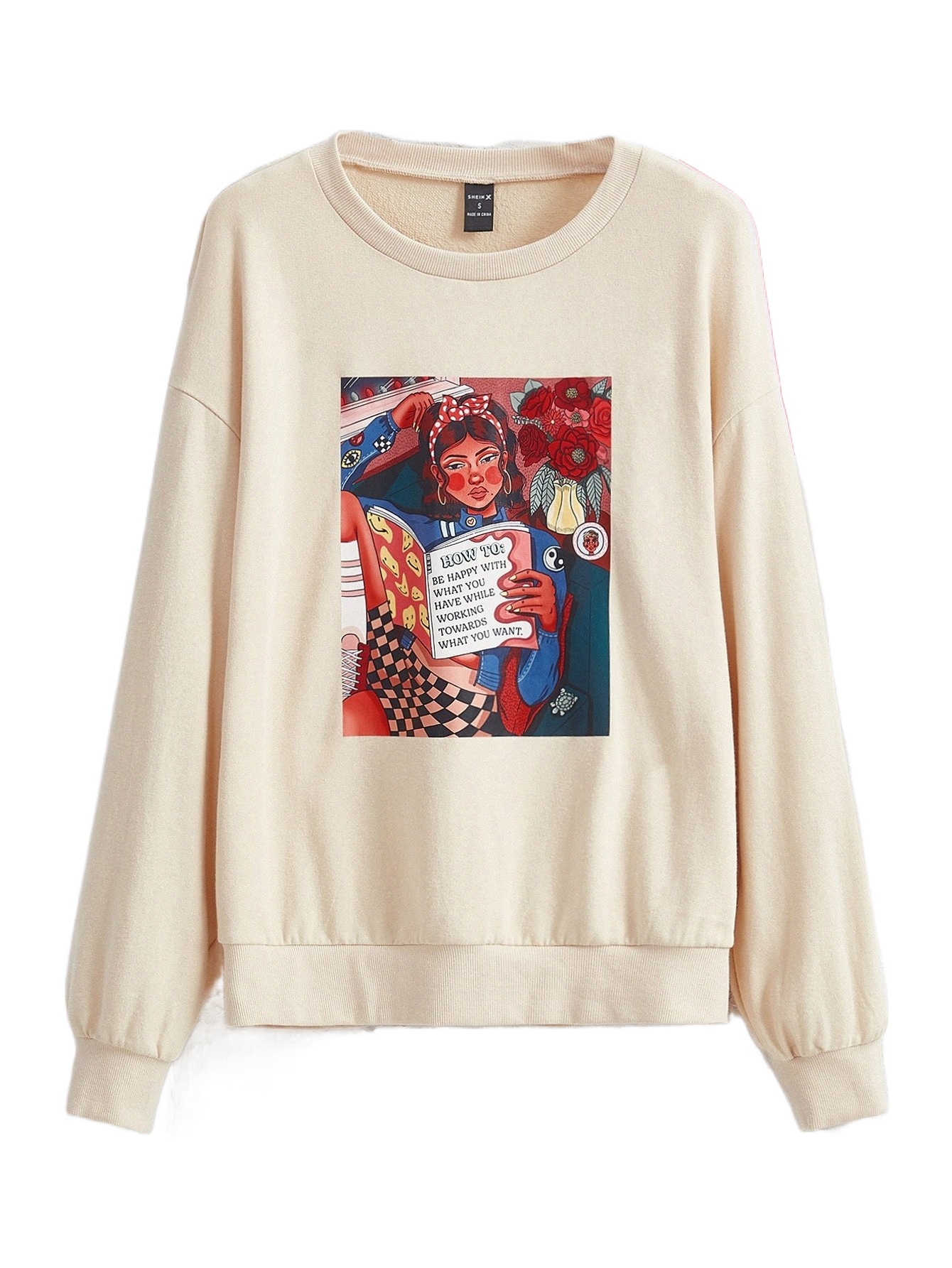 x Ashley Baxter Slogan & Figure Graphic Drop Shoulder Sweatshirt a3hR#, Beige
x Ashley Baxter Slogan & Figure Graphic Drop Shoulder Sweatshirt a3hR#, Beige