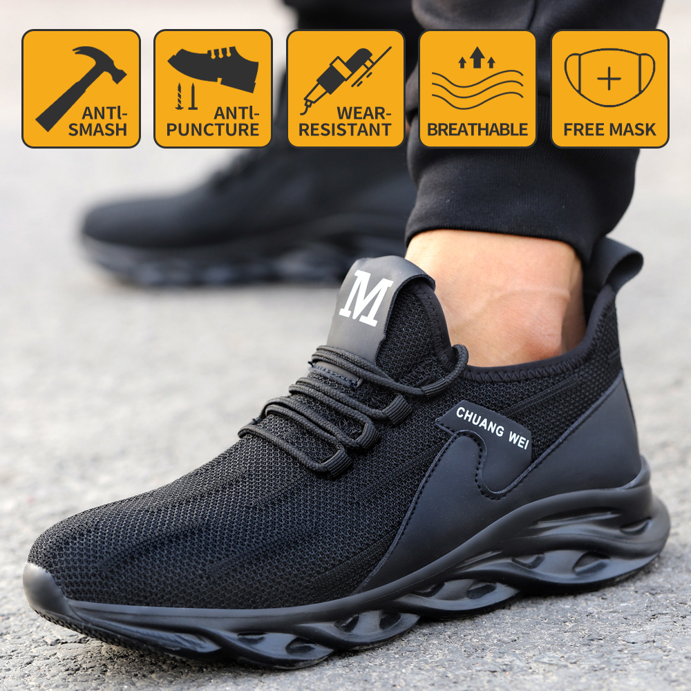 Work Sneakers Male Lightweight Fashion Puncture-Proof Boots Steel Toe Waterproof Breathable Sneakers Work Shoes Breathable, D001
Work Sneakers Male Lightweight Fashion Puncture-Proof Boots Steel Toe Waterproof Breathable Sneakers Work Shoes Breathable, D001