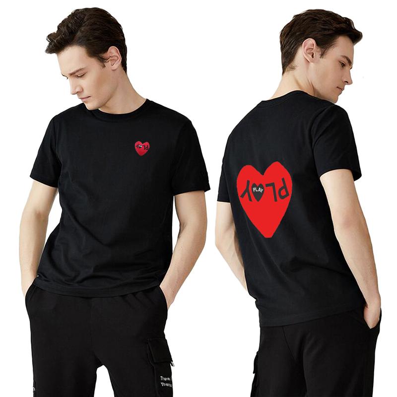 Men' T-Shirts PLAY Men T-shirt Summer Cotton Back Letter Printing Embroidery Heart O-neck Short-sleeved Loose Casual, Black 1
Men' T-Shirts PLAY Men T-shirt Summer Cotton Back Letter Printing Embroidery Heart O-neck Short-sleeved Loose Casual, Black 1