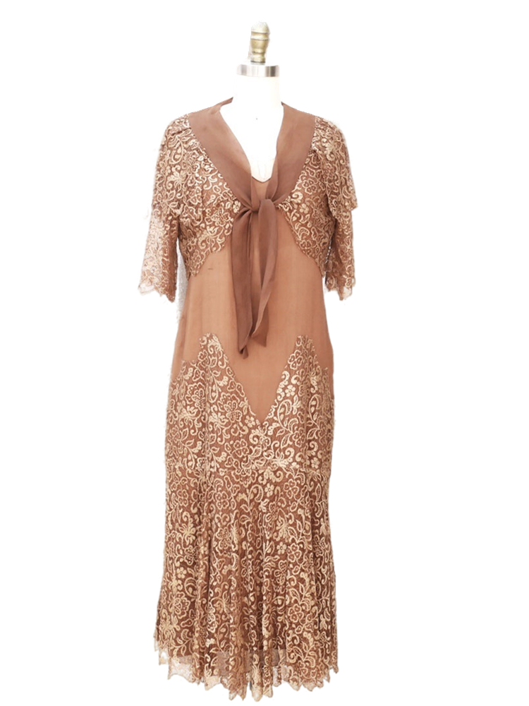 Vintage Brown Lace Mother Of The Bride Dresses Middle Length Short Sleeve V-neck Guest Wedding Party Gowns Groom Mom Formal Evening Wear