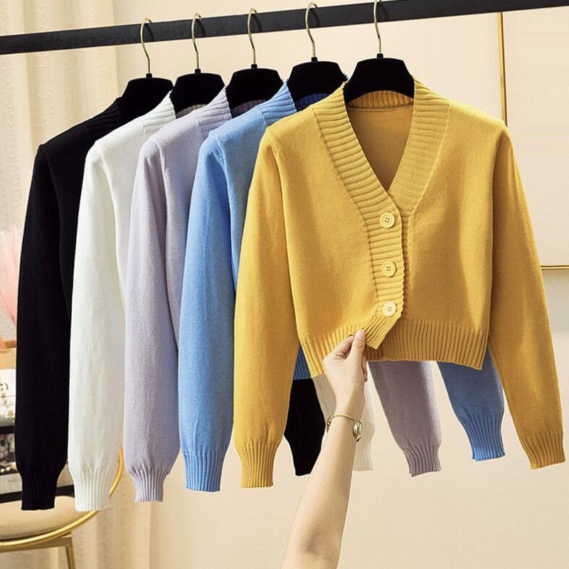 Women Cropped Cardigan Ladies Knitted Cardigan Tops Female V-Neck Long Sleeve Short Sweater Teenager Girls Sweaters Women Coat, Green
Women Cropped Cardigan Ladies Knitted Cardigan Tops Female V-Neck Long Sleeve Short Sweater Teenager Girls Sweaters Women Coat, Green