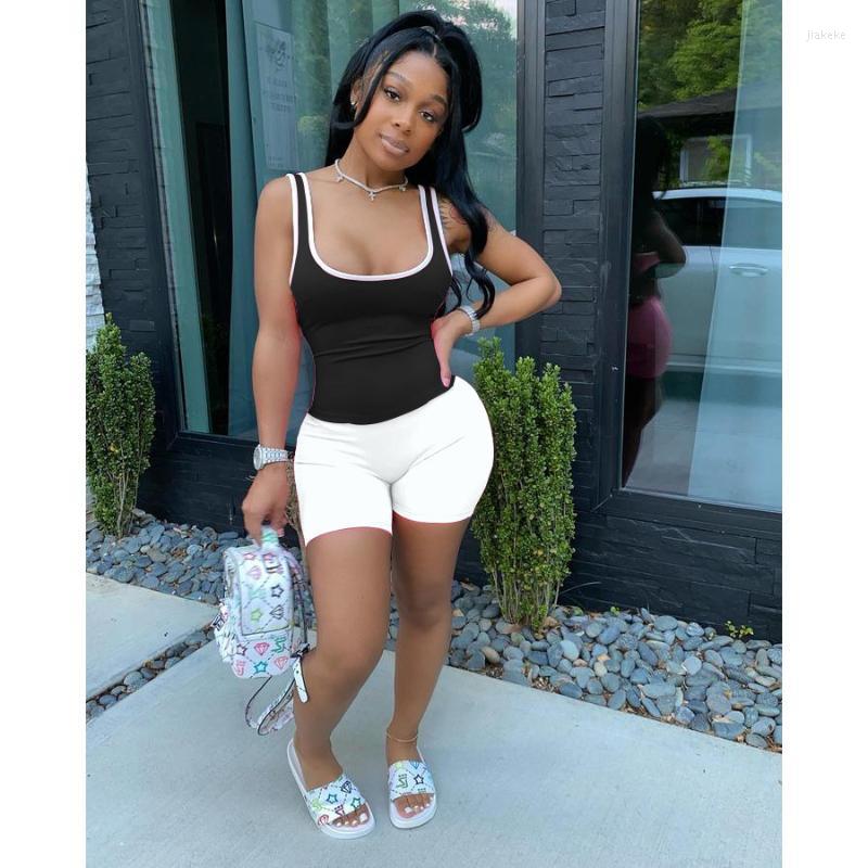 Women' Tracksuits Fashion Summer Two-piece 2022 Sexy Tight Color Contrast Streetwear Vest And Shorts Suit, Black white
Women' Tracksuits Fashion Summer Two-piece 2022 Sexy Tight Color Contrast Streetwear Vest And Shorts Suit, Black white