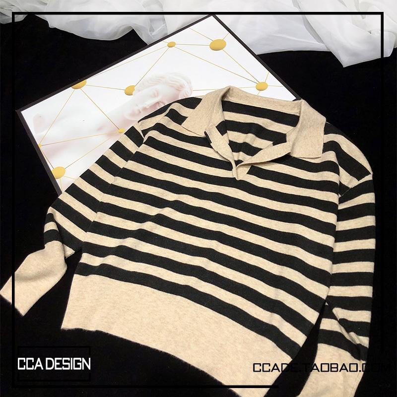 Women's Polos Homemade Niche Big Brand Style Mixed Color Stripe Lapel Idle Knitwear Loose Pullover Sweater SweaterWomen's PolosWomen's, Brown black
Women's Polos Homemade Niche Big Brand Style Mixed Color Stripe Lapel Idle Knitwear Loose Pullover Sweater SweaterWomen's PolosWomen's, Brown black