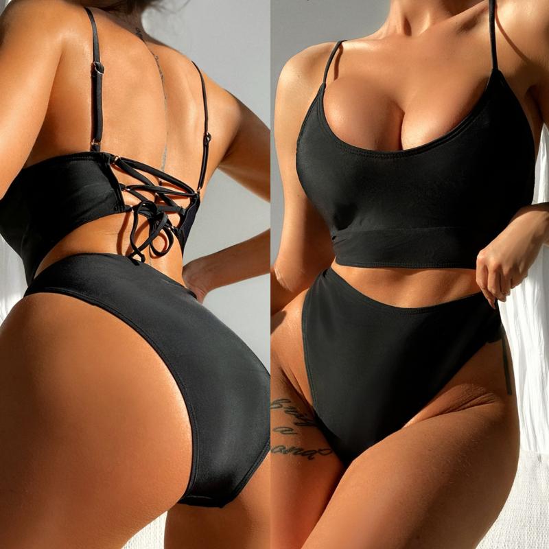 Women' Swimwear Sexy Women Bikini Two Piece Beach Swimsuit Clothes Female Stretchy Soft Fashion Outfit Crop Tank Top And Panty Solid ColorW, Black
Women' Swimwear Sexy Women Bikini Two Piece Beach Swimsuit Clothes Female Stretchy Soft Fashion Outfit Crop Tank Top And Panty Solid ColorW, Black